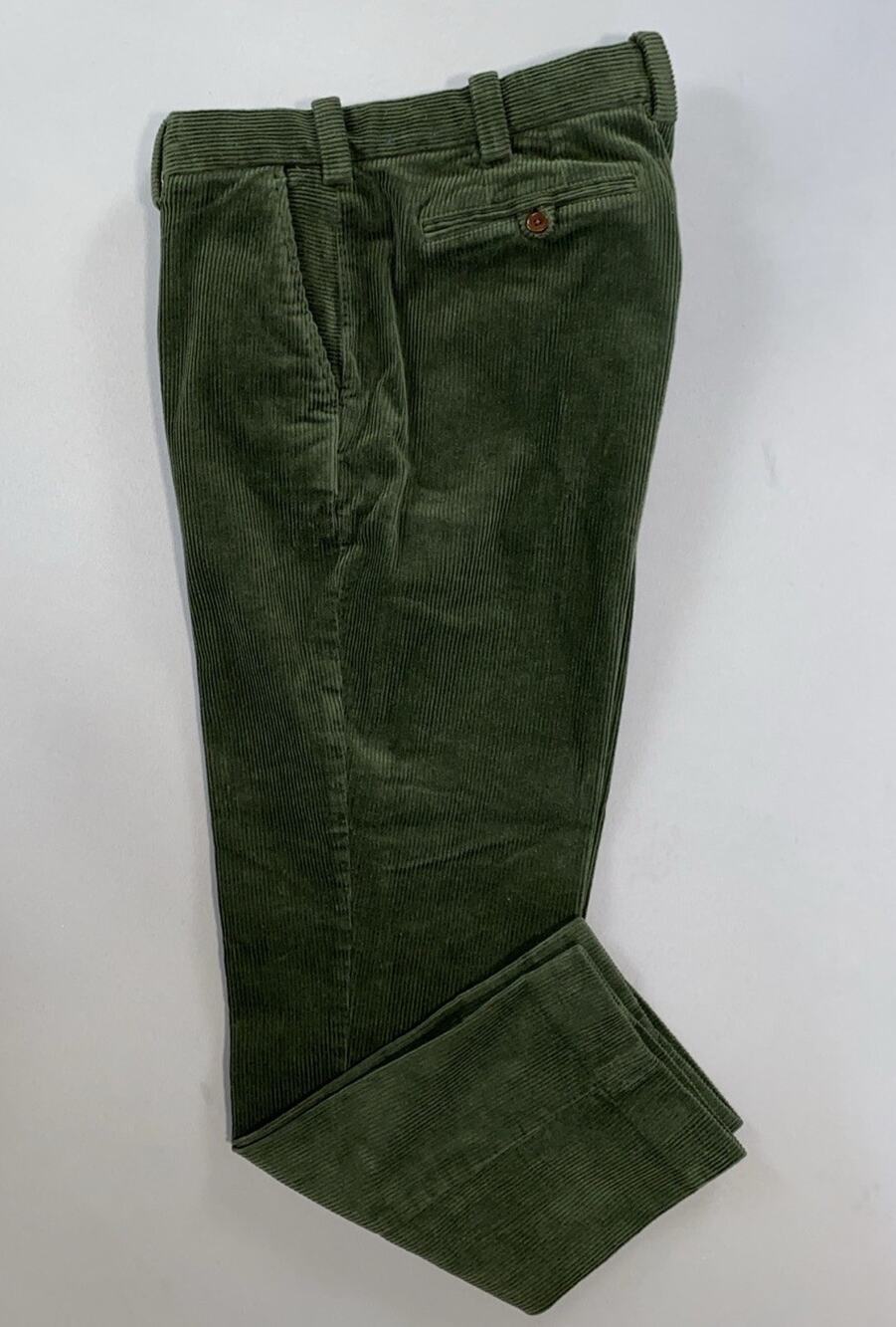 Brooks Brothers Slim Fit Thick Wale Corduroy Pants, Cords. Green, Men's 38X30.